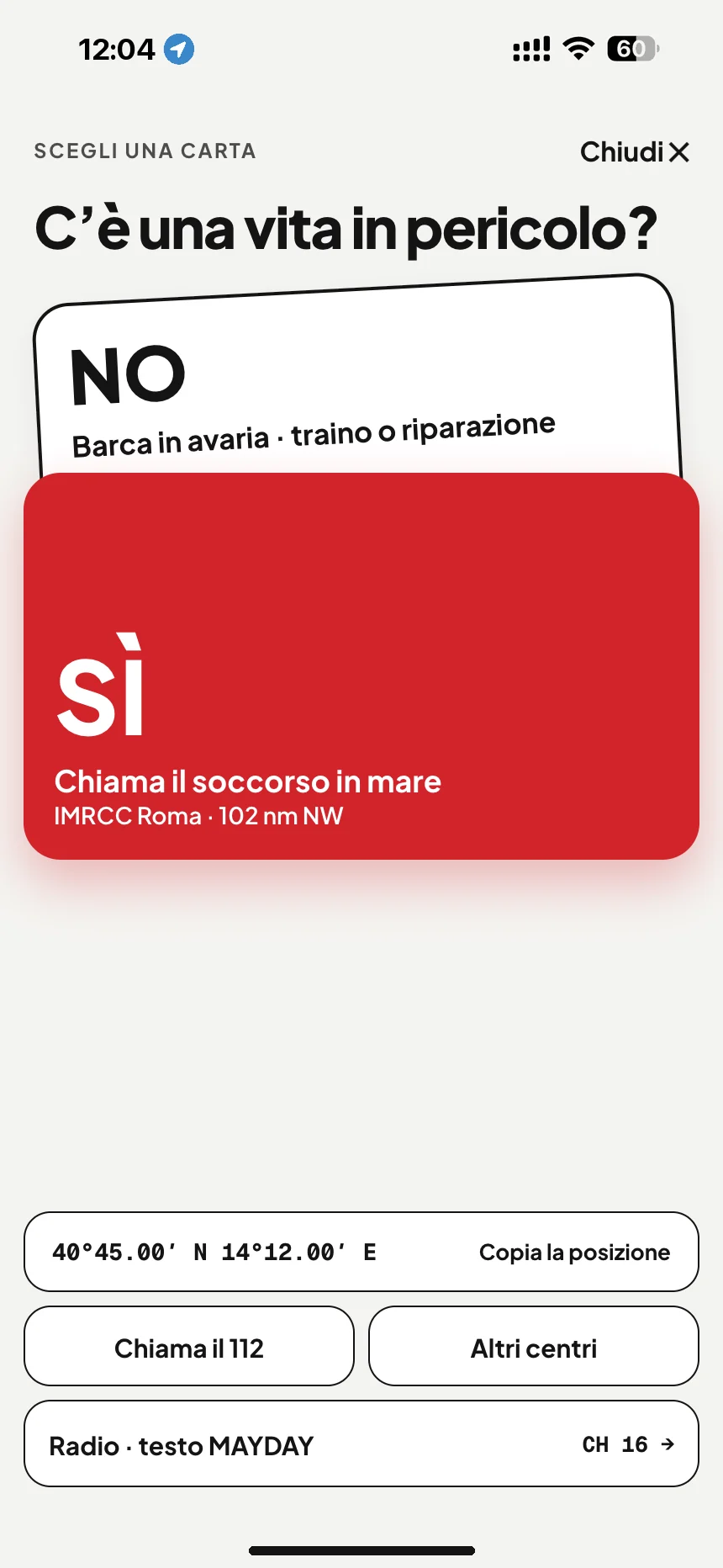 SOS in mare: c’è una vita in pericolo? Sì chiama IMRCC Roma, no apre l’assistenza tecnica · VesselSOS