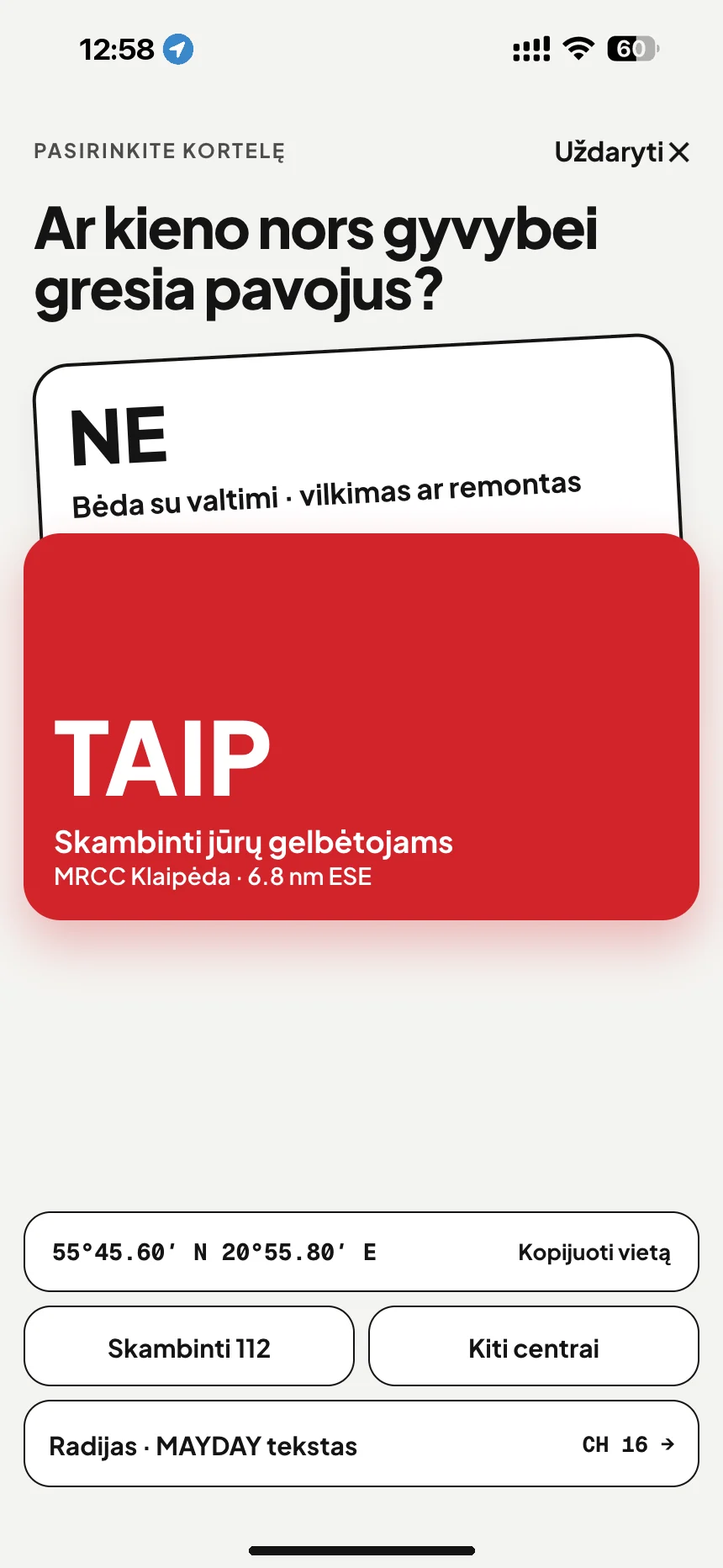 SOS jūroje: ar kieno nors gyvybei gresia pavojus? Taip skambina į MRCC Klaipėda, ne atidaro techninę pagalbą · VesselSOS