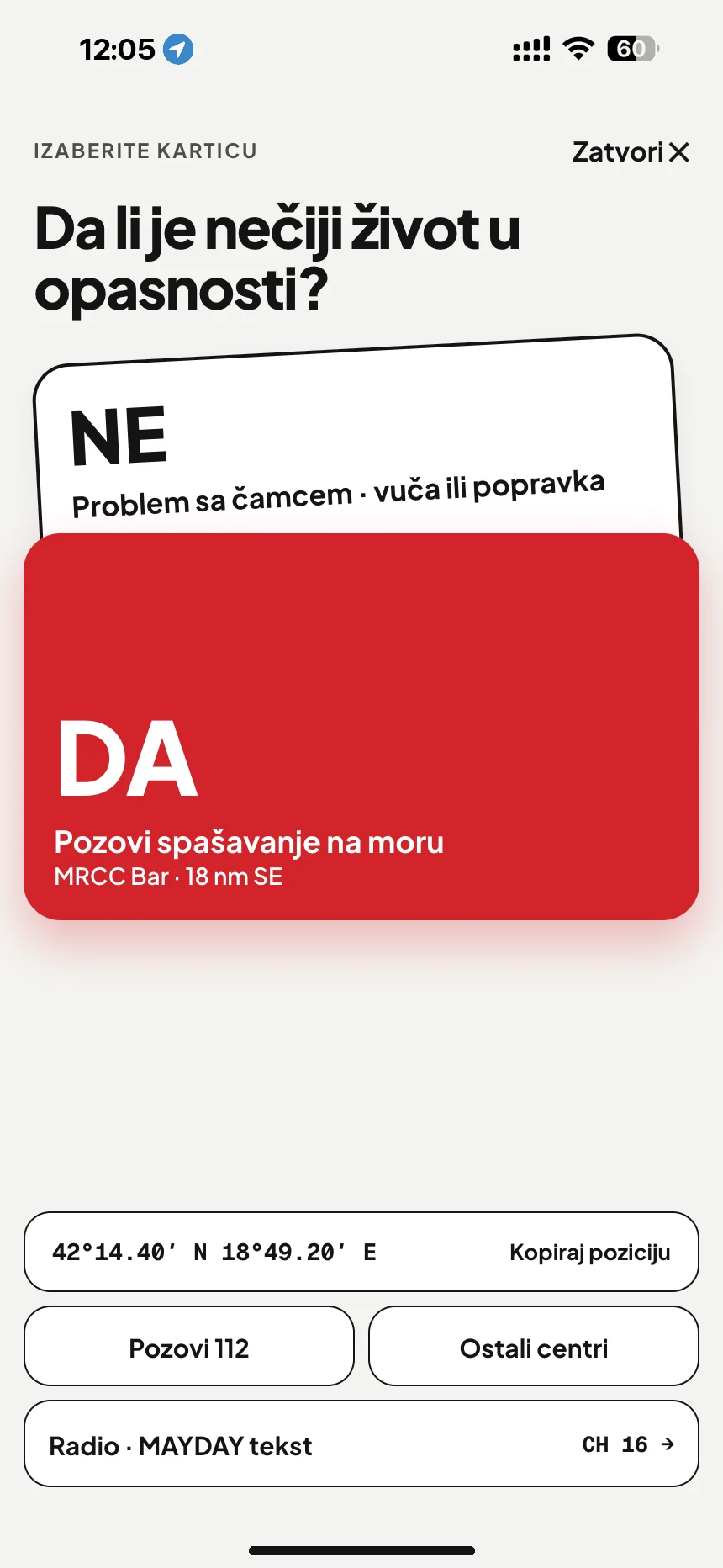 SOS na moru: da li je nečiji život u opasnosti? Da zove MRCC Bar, ne otvara pomoć na moru · VesselSOS